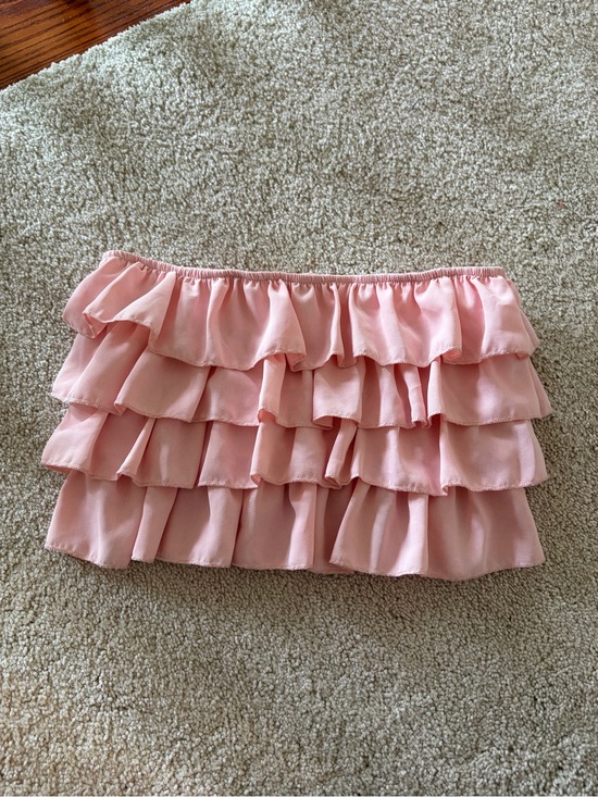 SHEIN Tops - SHEIN Soft Pink Tiered Ruffle Mini Top